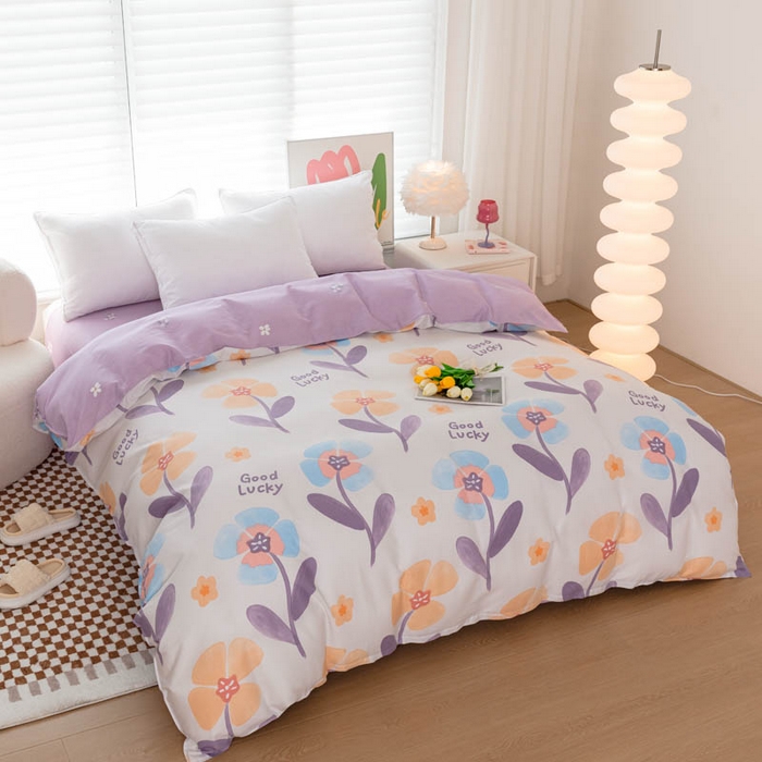 91家纺网 家纺一手货源 找家纺 贝兰仙奴 2025春夏新款全棉纯棉12868印花四件套 遥香花影粉