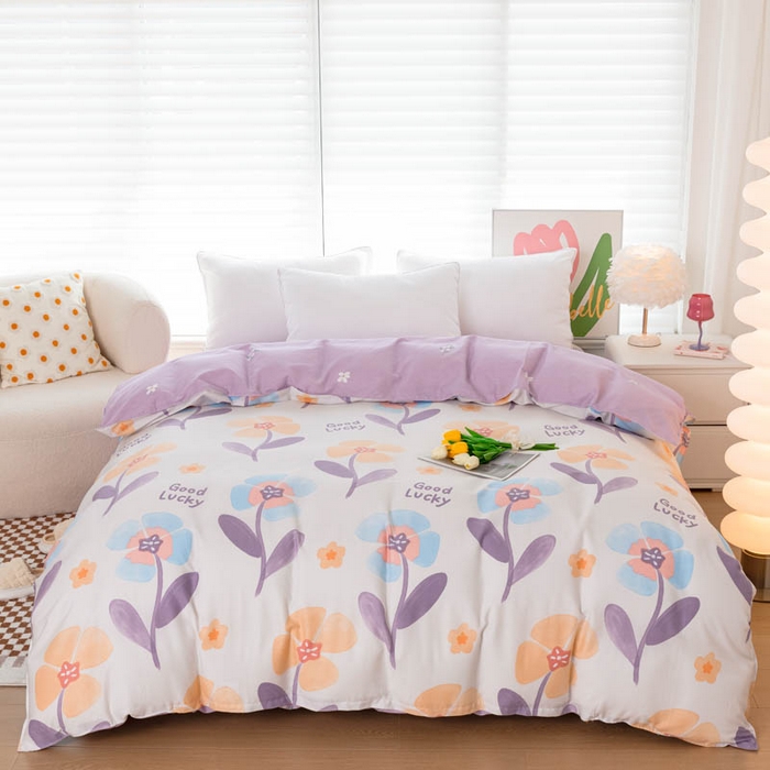 91家纺网 家纺一手货源 找家纺 贝兰仙奴 2025春夏新款全棉纯棉12868印花四件套 遥香花影粉