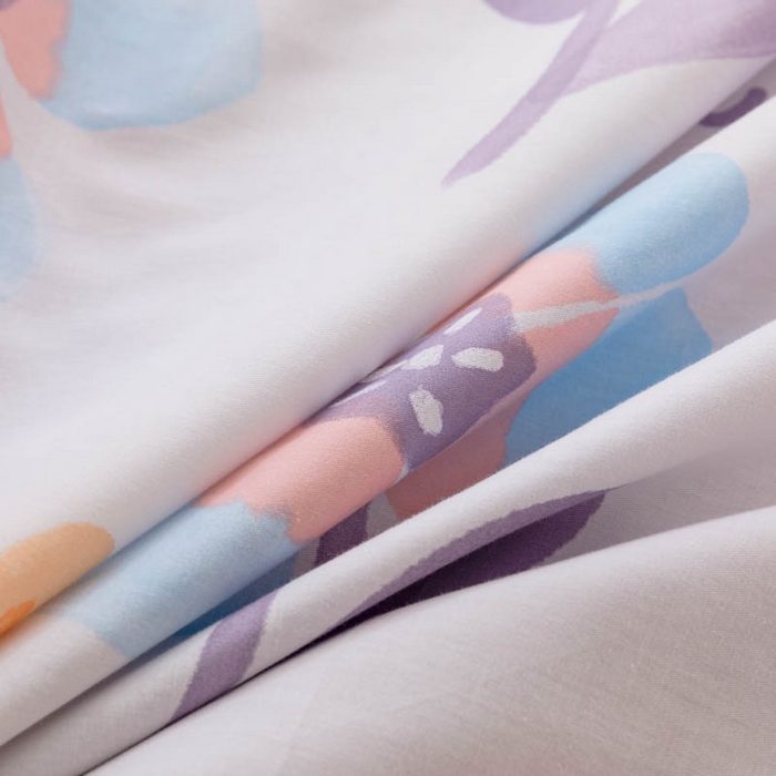 91家纺网 家纺一手货源 找家纺 贝兰仙奴 2025春夏新款全棉纯棉12868印花四件套 遥香花影粉