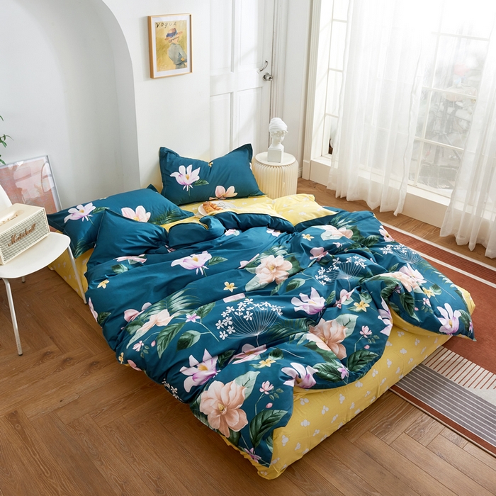 91家纺网 家纺一手货源 找家纺 贝兰仙奴 2025春夏新款全棉纯棉12868印花四件套 深临其境