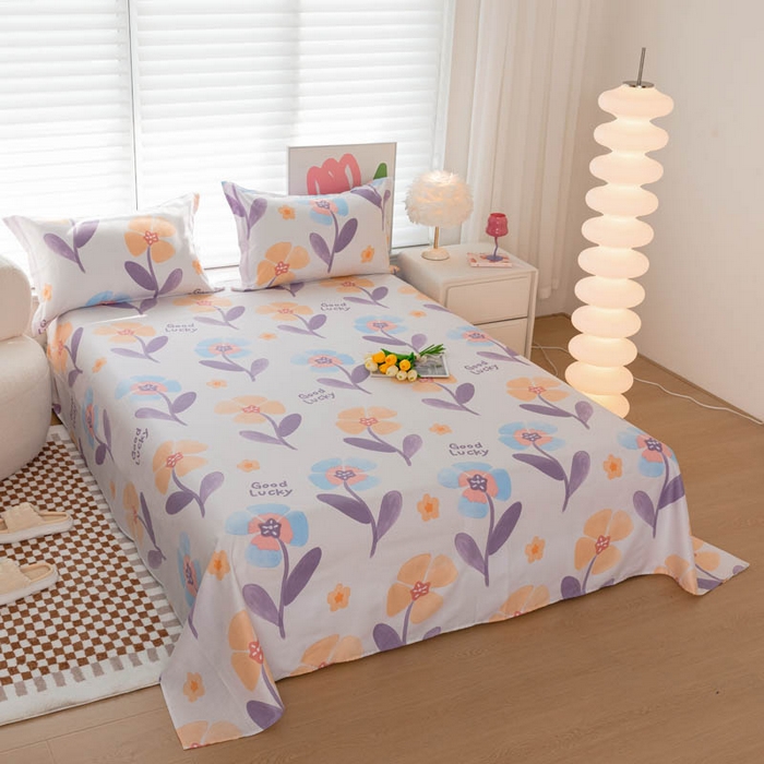 91家纺网 家纺一手货源 找家纺 贝兰仙奴 2025春夏新款全棉纯棉12868印花单床单 床单单件 遥香花影粉