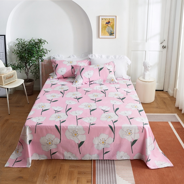 91家纺网 家纺一手货源 找家纺 贝兰仙奴 2025春夏新款全棉纯棉12868印花四件套 绽放花颜