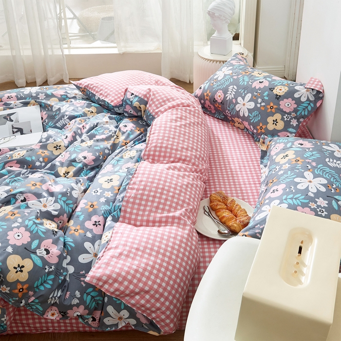 91家纺网 家纺一手货源 找家纺 贝兰仙奴 2025春夏新款全棉纯棉12868印花四件套 初夏