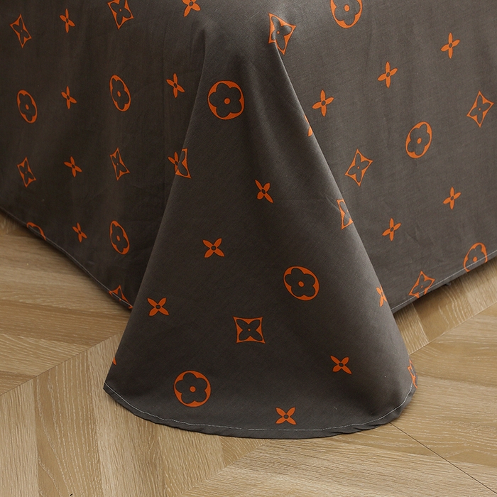 91家纺网 家纺一手货源 找家纺 贝兰仙奴 2025春夏新款全棉纯棉12868印花四件套 潮流桔