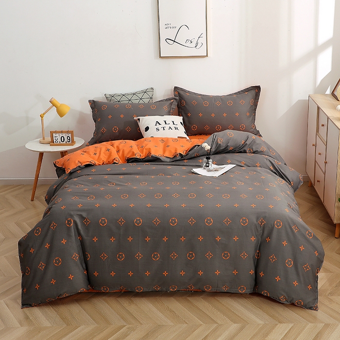 贝兰仙奴 2025春夏新款全棉纯棉12868印花四件套 潮流咖