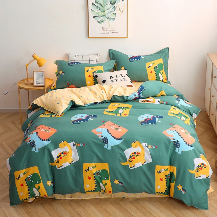 贝兰仙奴 2025春夏新款全棉纯棉12868印花四件套 恐龙家族