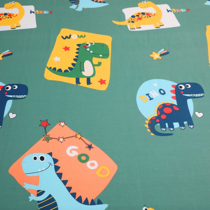 91家纺网 家纺一手货源 找家纺 贝兰仙奴 2025春夏新款全棉纯棉12868印花四件套 恐龙家族