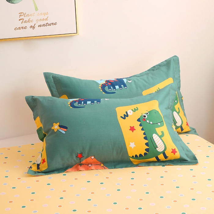 91家纺网 家纺一手货源 找家纺 贝兰仙奴 2025春夏新款全棉纯棉12868印花四件套 恐龙家族