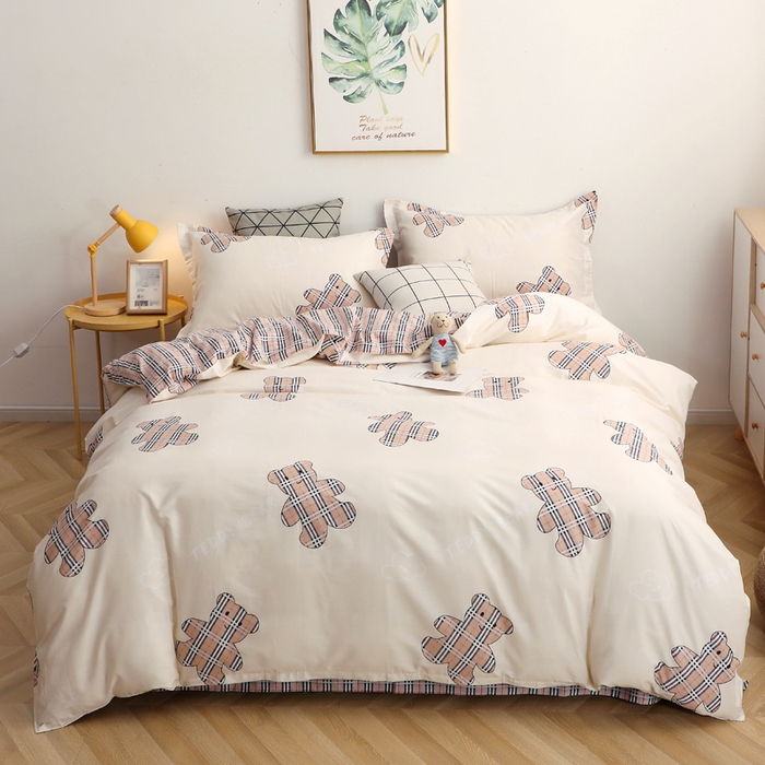 贝兰仙奴 2025春夏新款全棉纯棉12868印花四件套 小熊宝莉米