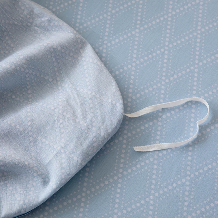 91家纺网 家纺一手货源 找家纺 贝兰仙奴 2025春夏新款全棉纯棉12868印花四件套 棋盘格蓝