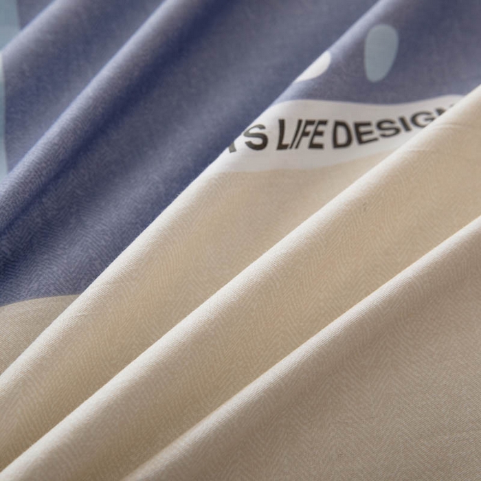 91家纺网 家纺一手货源 找家纺 贝兰仙奴 2025春夏新款全棉纯棉12868印花四件套 棋盘格蓝