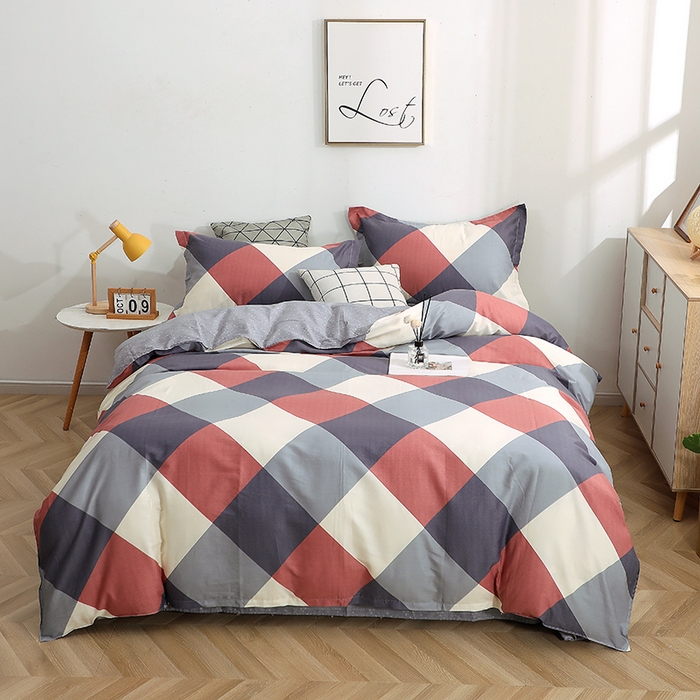 贝兰仙奴 2025春夏新款全棉纯棉12868印花四件套 梦想时光红