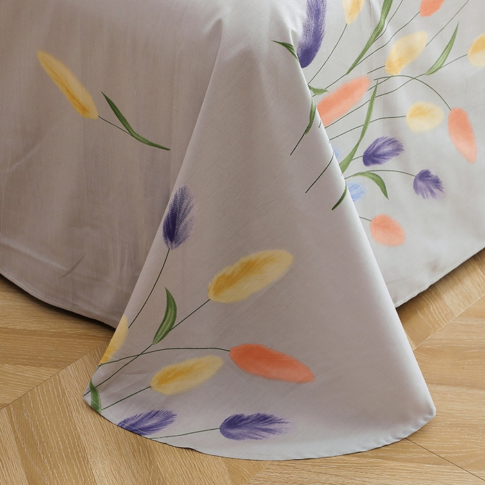 91家纺网 家纺一手货源 找家纺 贝兰仙奴 2025春夏新款全棉纯棉12868印花四件套 香氛密语黄