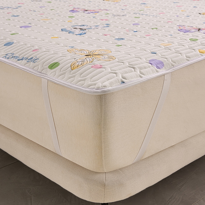 91家纺网 家纺一手货源 找家纺 床笠人家 2025新款全棉夹棉防水床垫 蝶舞