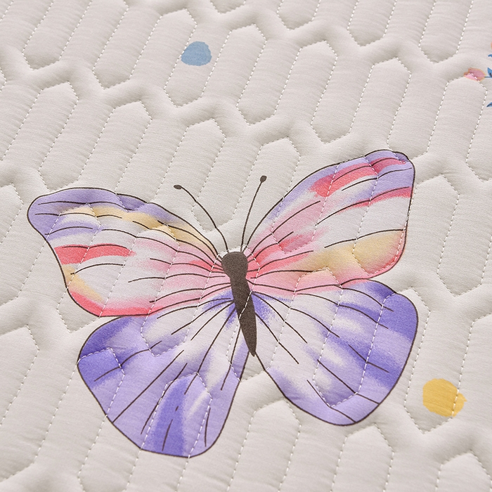 91家纺网 家纺一手货源 找家纺 床笠人家 2025新款全棉夹棉防水床垫 蝶舞