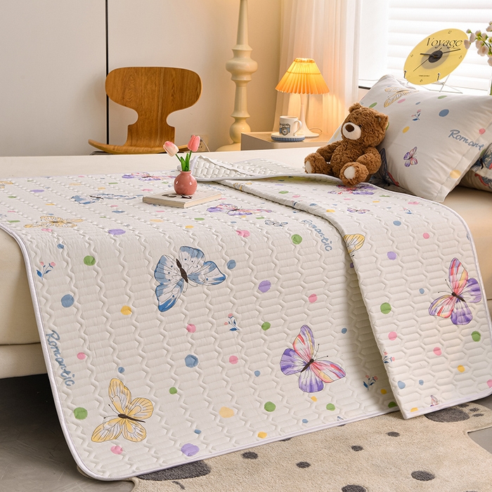 91家纺网 家纺一手货源 找家纺 床笠人家 2025新款全棉夹棉防水床垫 蝶舞