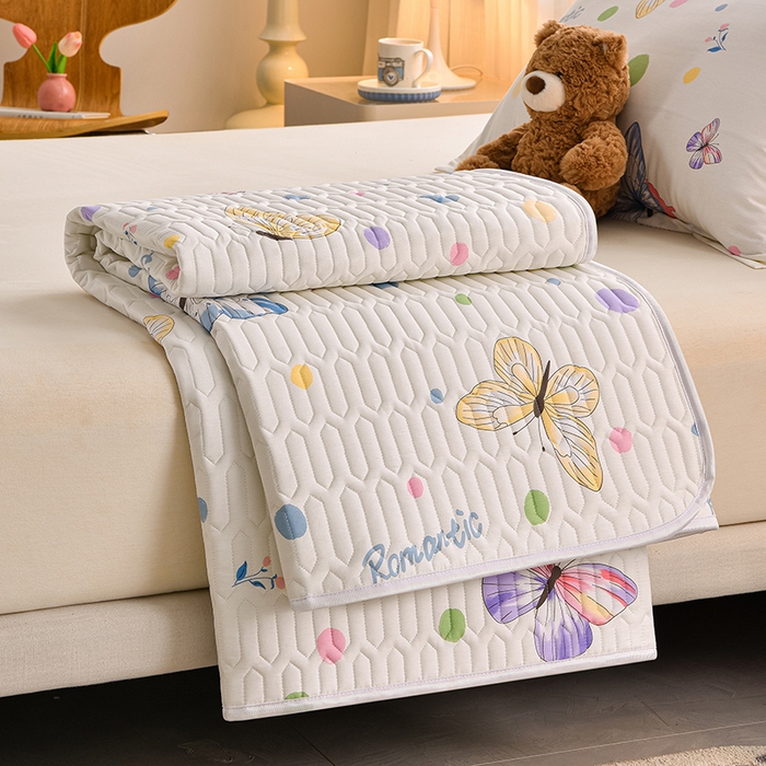 91家纺网 家纺一手货源 找家纺 床笠人家 2025新款全棉夹棉防水床垫 蝶舞