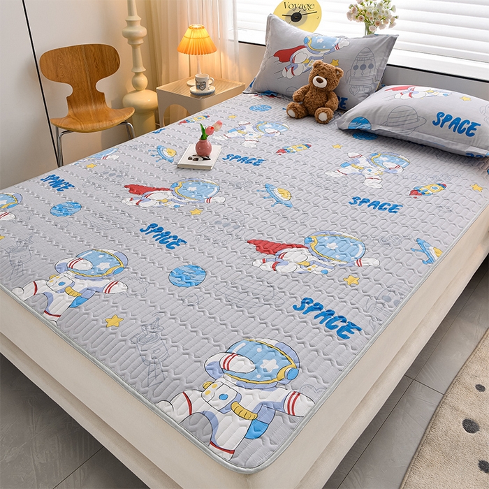 91家纺网 家纺一手货源 找家纺 床笠人家 2025新款全棉夹棉防水床垫 遨游太空