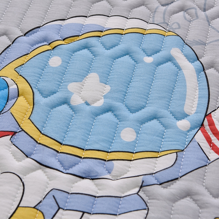 91家纺网 家纺一手货源 找家纺 床笠人家 2025新款全棉夹棉防水床垫 遨游太空