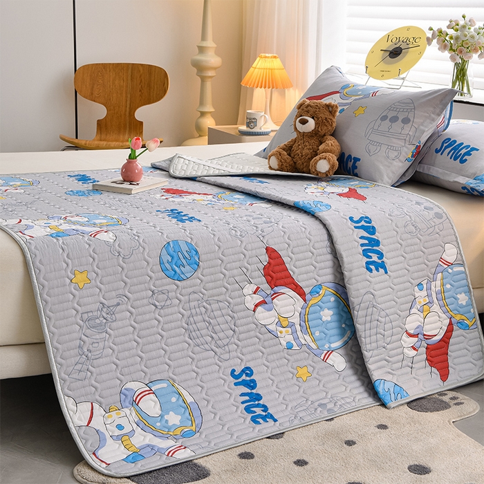 91家纺网 家纺一手货源 找家纺 床笠人家 2025新款全棉夹棉防水床垫 遨游太空