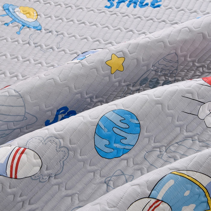 91家纺网 家纺一手货源 找家纺 床笠人家 2025新款全棉夹棉防水床垫 遨游太空