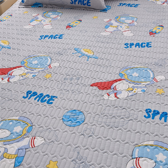 91家纺网 家纺一手货源 找家纺 床笠人家 2025新款全棉夹棉防水床垫 遨游太空