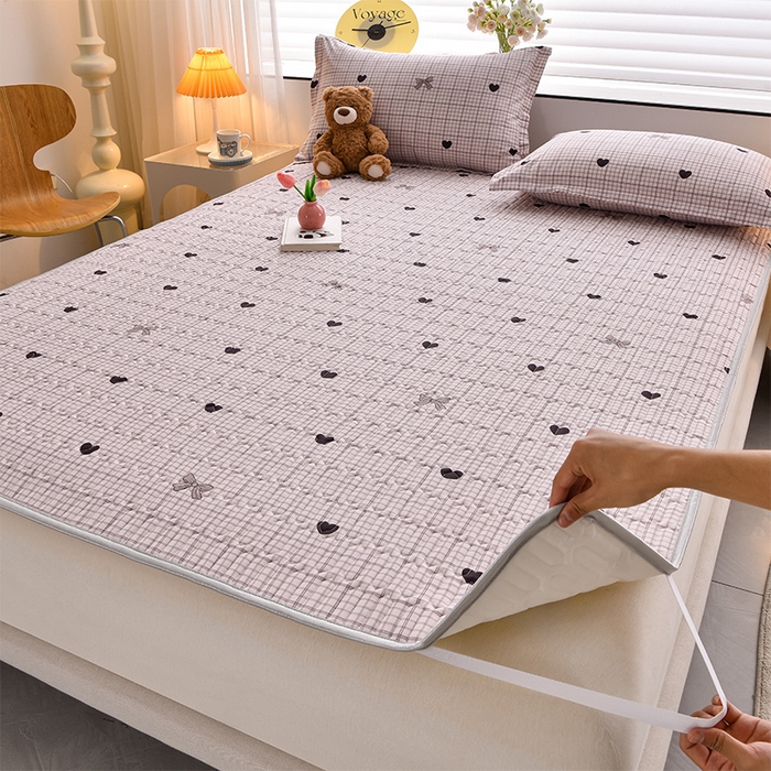 91家纺网 家纺一手货源 找家纺 床笠人家 2025新款全棉夹棉防水床垫 德芙