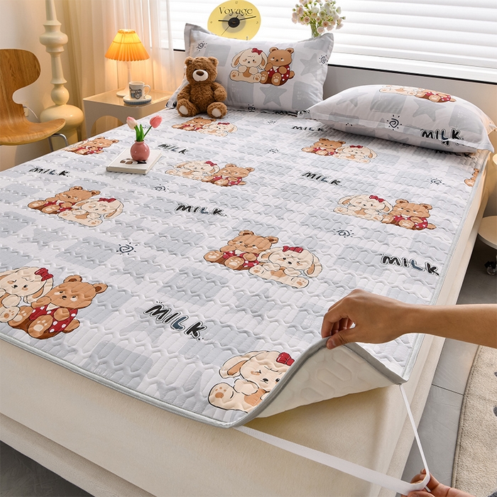 91家纺网 家纺一手货源 找家纺 床笠人家 2025新款全棉夹棉防水床垫 好伙伴