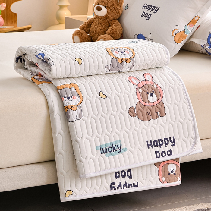 91家纺网 家纺一手货源 找家纺 床笠人家 2025新款全棉夹棉防水床垫 嗨皮狗