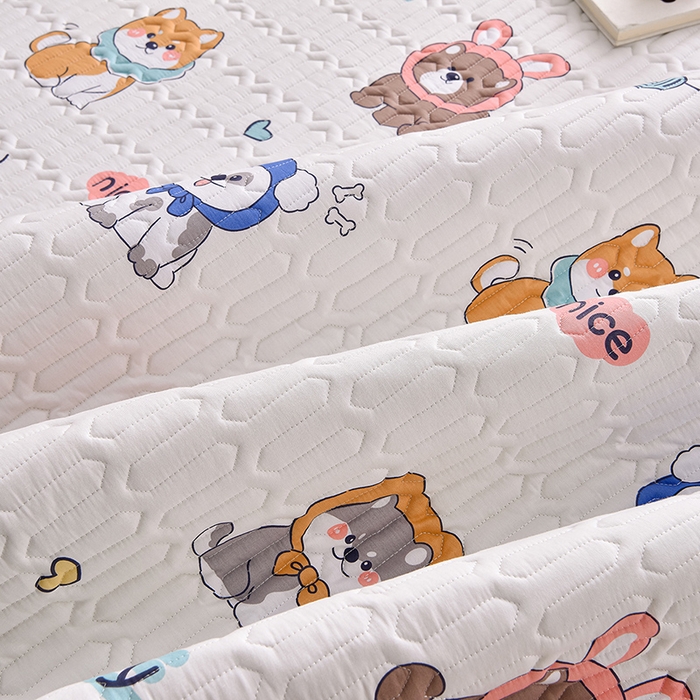 91家纺网 家纺一手货源 找家纺 床笠人家 2025新款全棉夹棉防水床垫 嗨皮狗