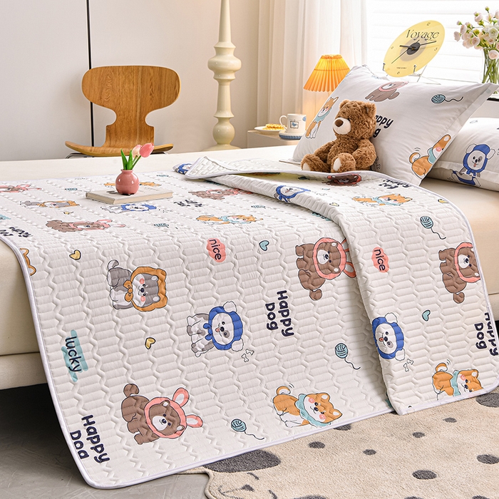 91家纺网 家纺一手货源 找家纺 床笠人家 2025新款全棉夹棉防水床垫 嗨皮狗