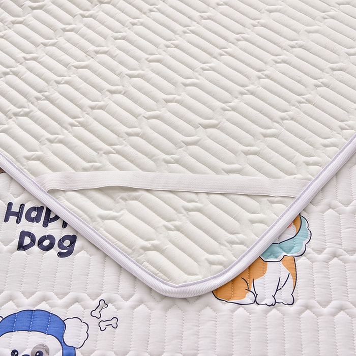 91家纺网 家纺一手货源 找家纺 床笠人家 2025新款全棉夹棉防水床垫 嗨皮狗