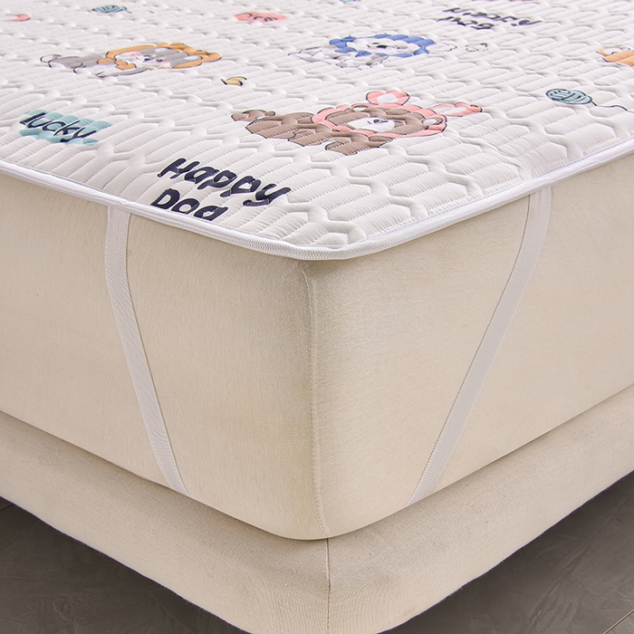 91家纺网 家纺一手货源 找家纺 床笠人家 2025新款全棉夹棉防水床垫 嗨皮狗