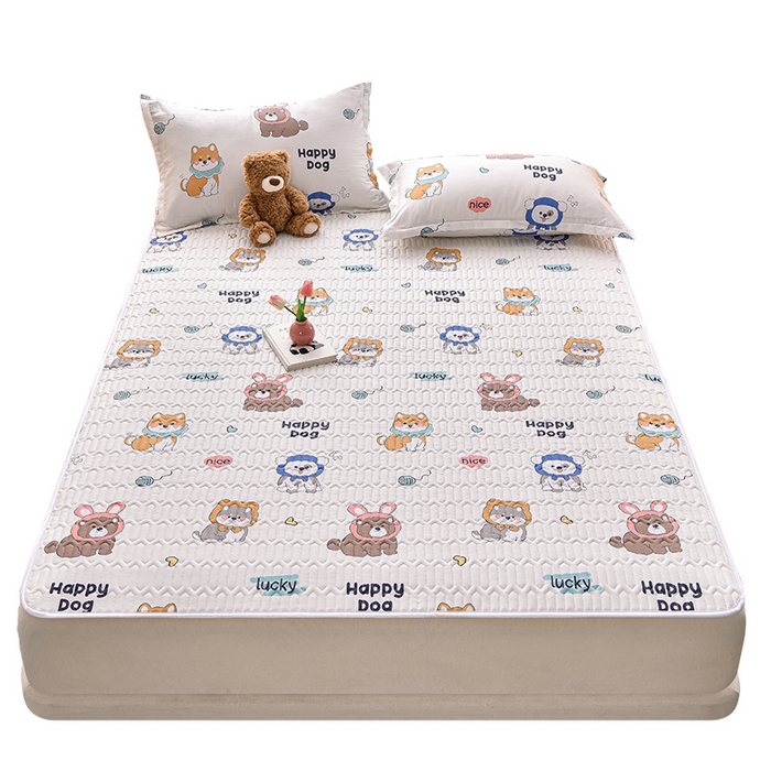 91家纺网 家纺一手货源 找家纺 床笠人家 2025新款全棉夹棉防水床垫 嗨皮狗