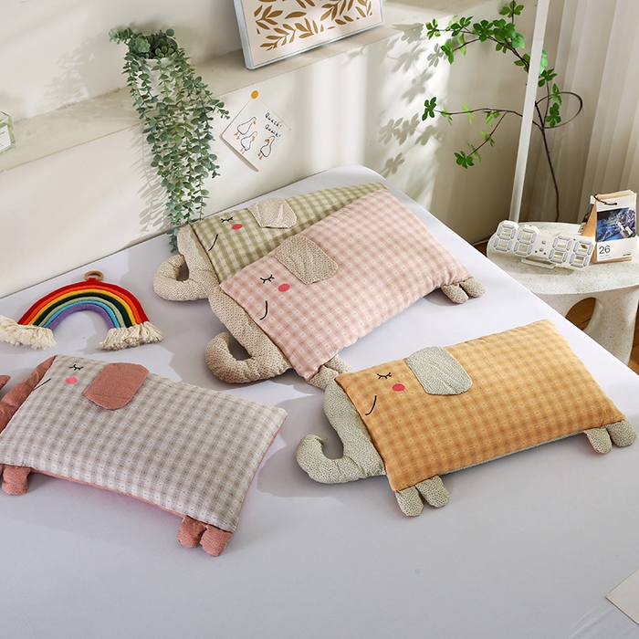91家纺网 家纺一手货源 找家纺 （总）蔻眠 幸运象-全棉卡通荞麦护颈枕芯儿童学生枕头