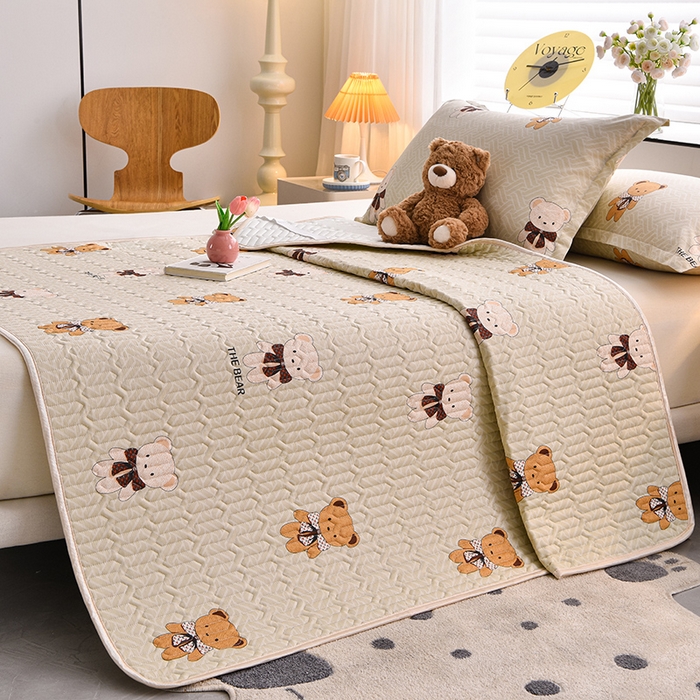 91家纺网 家纺一手货源 找家纺 床笠人家 2025新款全棉夹棉防水床垫 酷乐熊