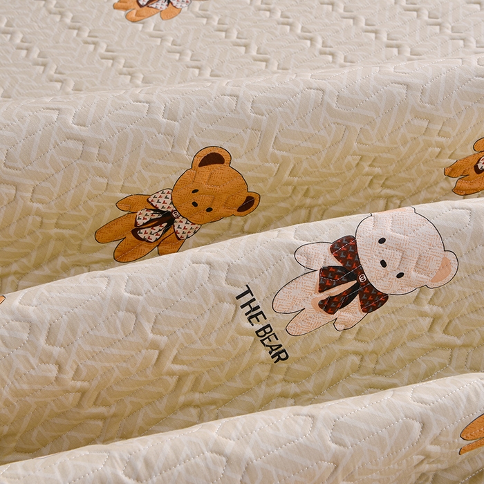 91家纺网 家纺一手货源 找家纺 床笠人家 2025新款全棉夹棉防水床垫 酷乐熊