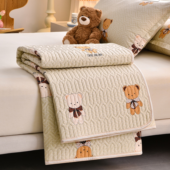 91家纺网 家纺一手货源 找家纺 床笠人家 2025新款全棉夹棉防水床垫 酷乐熊