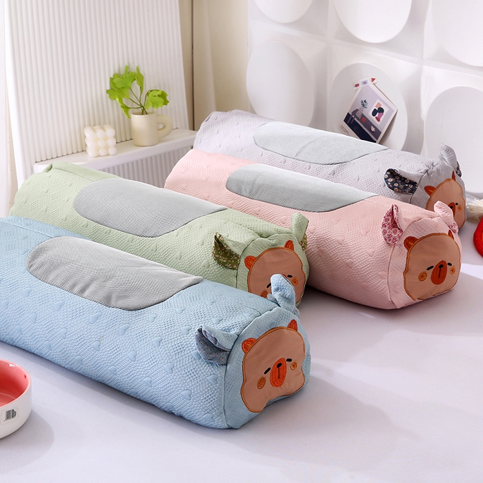 91家纺网 家纺一手货源 找家纺 （总）蔻眠 呆萌猪-夏季凉感丝荞麦护颈枕头成人凉豆豆枕芯