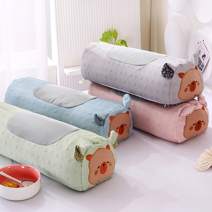 91家纺网 家纺一手货源 找家纺 （总）蔻眠 呆萌猪-夏季凉感丝荞麦护颈枕头成人凉豆豆枕芯