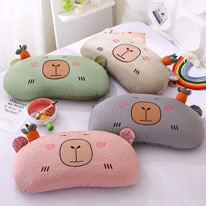 91家纺网 家纺一手货源 找家纺 蔻眠 卡皮巴拉-夏季凉感丝荞麦护颈枕头成人凉豆豆枕芯 主图 30x55cm 甜荞壳