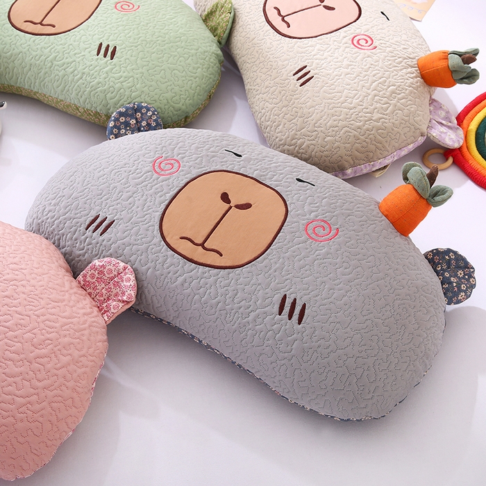 91家纺网 家纺一手货源 找家纺 蔻眠 卡皮巴拉-夏季凉感丝荞麦护颈枕头成人凉豆豆枕芯 主图 30x55cm 苦荞壳