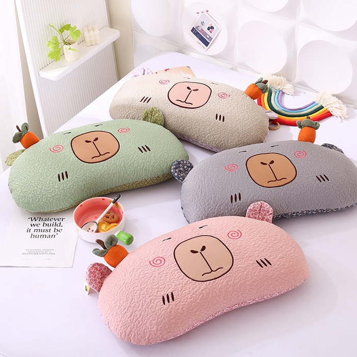 91家纺网 家纺一手货源 找家纺 蔻眠 卡皮巴拉-夏季凉感丝荞麦护颈枕头成人凉豆豆枕芯 主图 30x55cm 苦荞壳