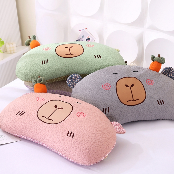 91家纺网 家纺一手货源 找家纺 蔻眠 卡皮巴拉-夏季凉感丝荞麦护颈枕头成人凉豆豆枕芯 主图 30x55cm 甜荞壳