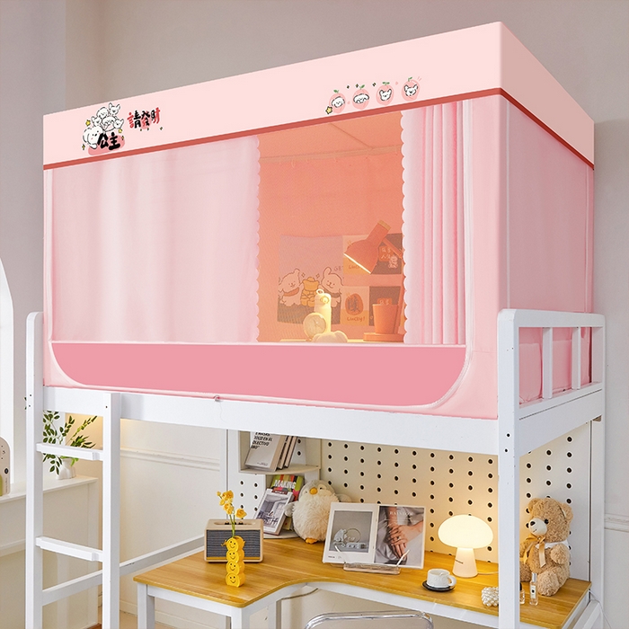 91家纺网 家纺一手货源 找家纺 锦逸家居 2025新款学生宿舍遮光蚊帐（提供买家秀） 公主请发财