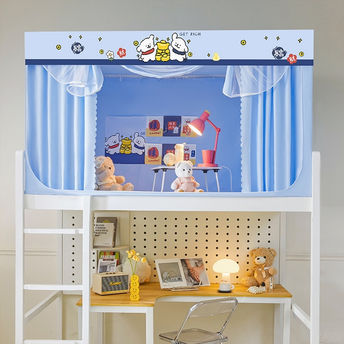 91家纺网 家纺一手货源 找家纺 锦逸家居 2025新款学生宿舍遮光蚊帐（提供买家秀） 暴富发财