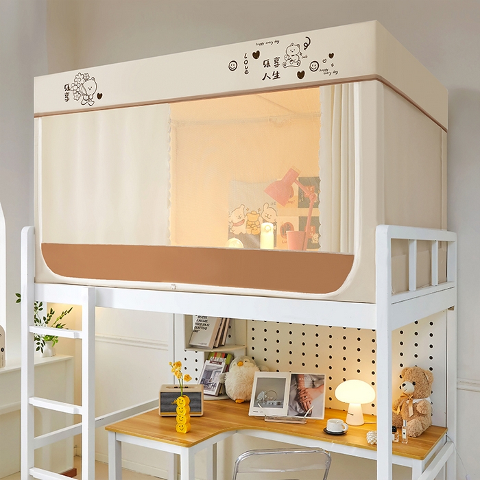 91家纺网 家纺一手货源 找家纺 锦逸家居 2025新款学生宿舍遮光蚊帐（提供买家秀） 乐享人生