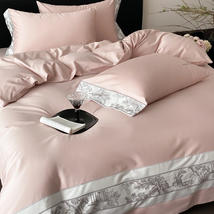 91家纺网 家纺一手货源 找家纺 （总）云栖2025全棉纯棉长绒棉绣花四件套-浮生若梦