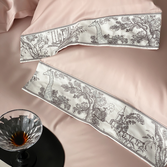 91家纺网 家纺一手货源 找家纺 （总）云栖2025全棉纯棉长绒棉绣花四件套-浮生若梦