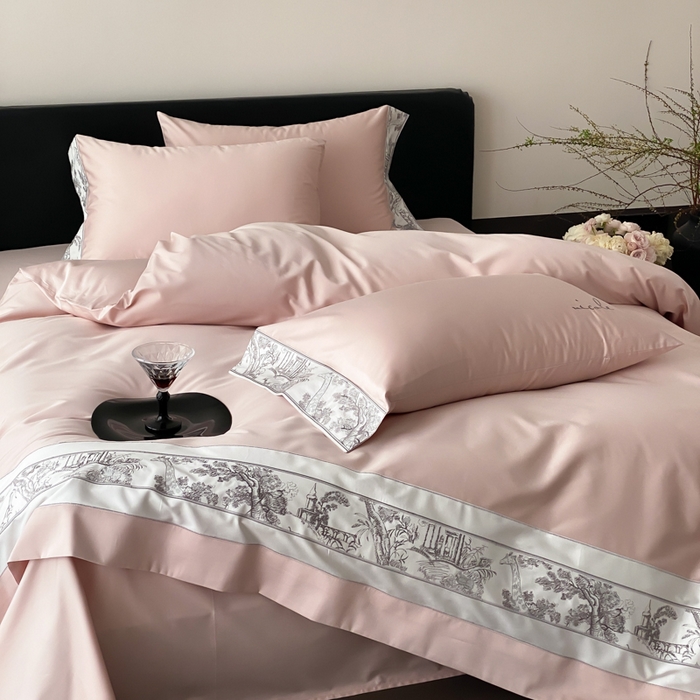 91家纺网 家纺一手货源 找家纺 （总）云栖2025全棉纯棉长绒棉绣花四件套-浮生若梦